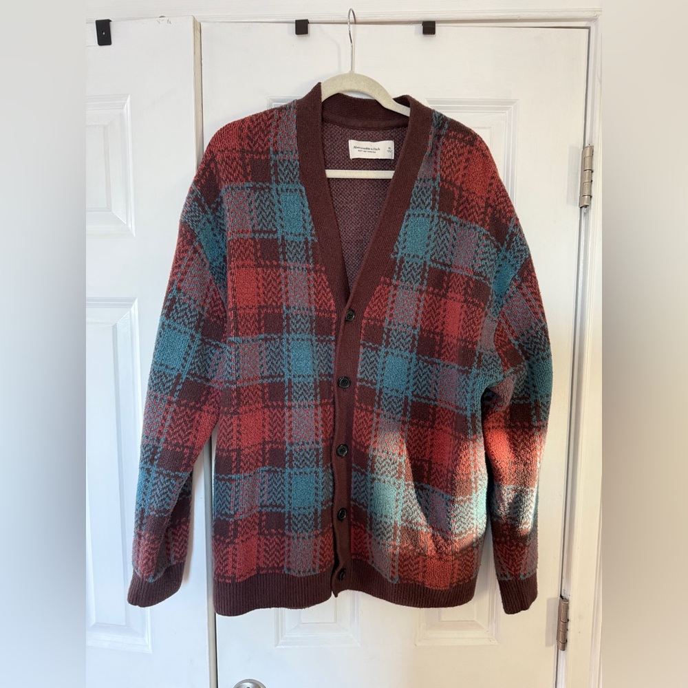 Abercrombie & Fitch Men’s XL Plaid Cardigan